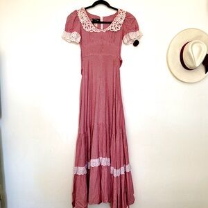 Gorgeous Gunne Sax Gingham Maxi Dress. Sz 5 (XS-S)